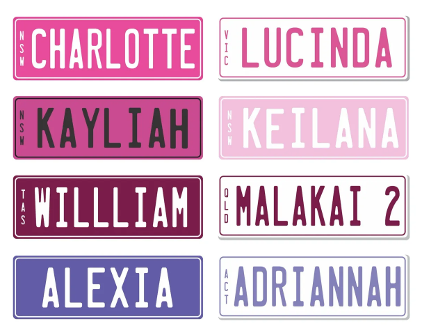 Ride On Kids Car Number Plate 14 x 5cm - Colour